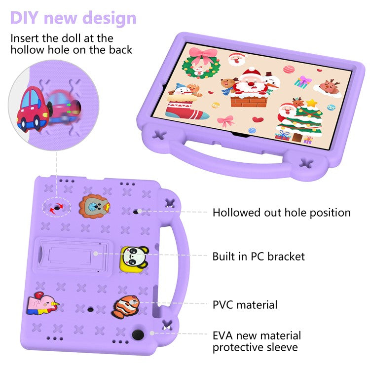 For Samsung Galaxy Tab A9+ Case EVA Protective Tablet Cover Kids Friendly Grip Handle Kickstand Case - Purple