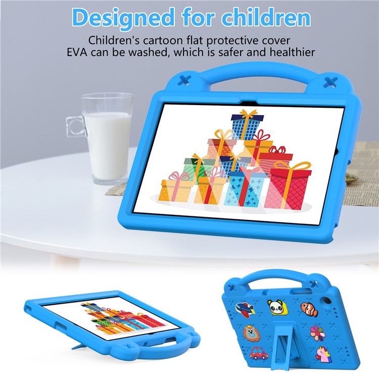 For Samsung Galaxy Tab A9+ Case EVA Protective Tablet Cover Kids Friendly Grip Handle Kickstand Case - Sky Blue