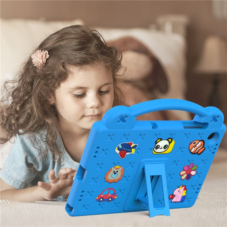 For Samsung Galaxy Tab A9+ Case EVA Protective Tablet Cover Kids Friendly Grip Handle Kickstand Case - Sky Blue