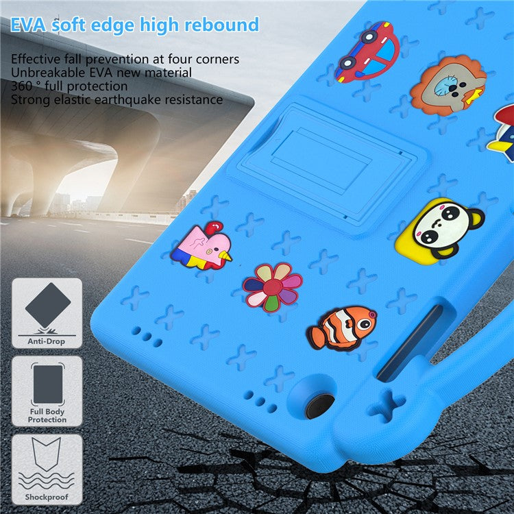 For Samsung Galaxy Tab A9+ Case EVA Protective Tablet Cover Kids Friendly Grip Handle Kickstand Case - Sky Blue