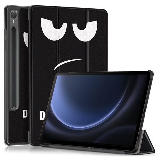 For Samsung Galaxy Tab S9 FE sm-x510 sm-x516 Case Tri-fold Stand Pattern Printing Tablet Cover - Don&#39;t Touch Me