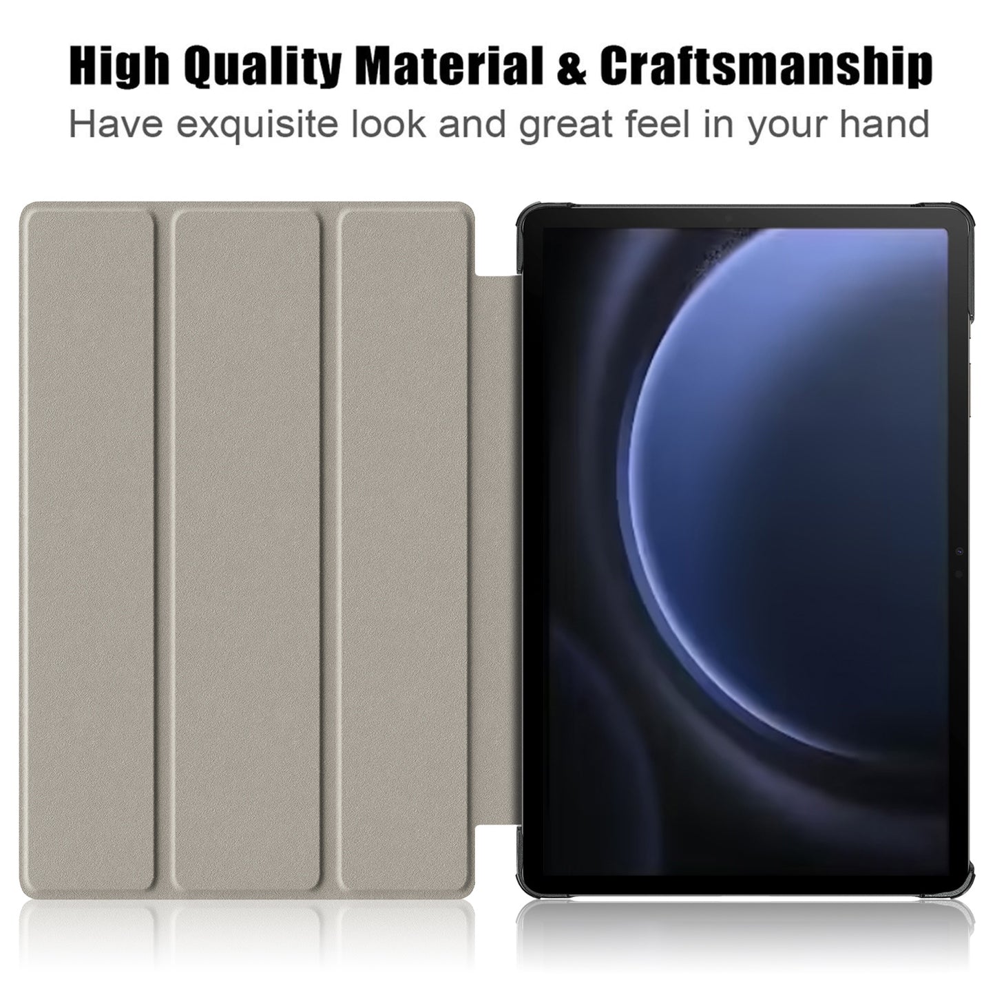 For Samsung Galaxy Tab S9 FE+ SM-x610 / SM-616 Case Tri-fold Stand Leather Tablet Cover - Graffiti