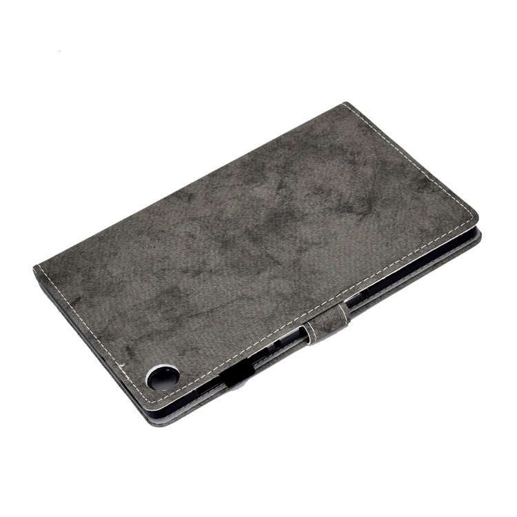 For Samsung Galaxy Tab A9 Leather Case Cloth Texture Card Holder Tablet Cover - Grey