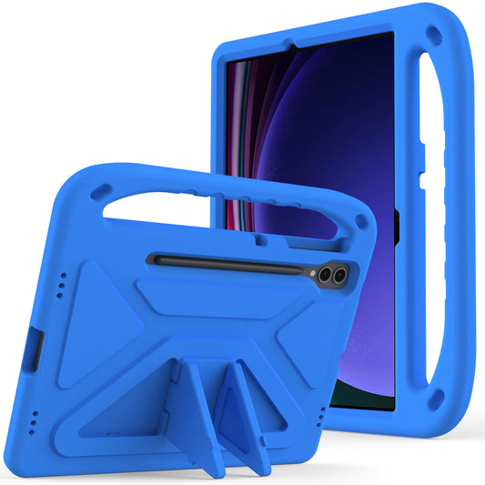 For Samsung Galaxy Tab S9 FE+ Case Hand Grip EVA Tablet Kickstand Cover - Blue