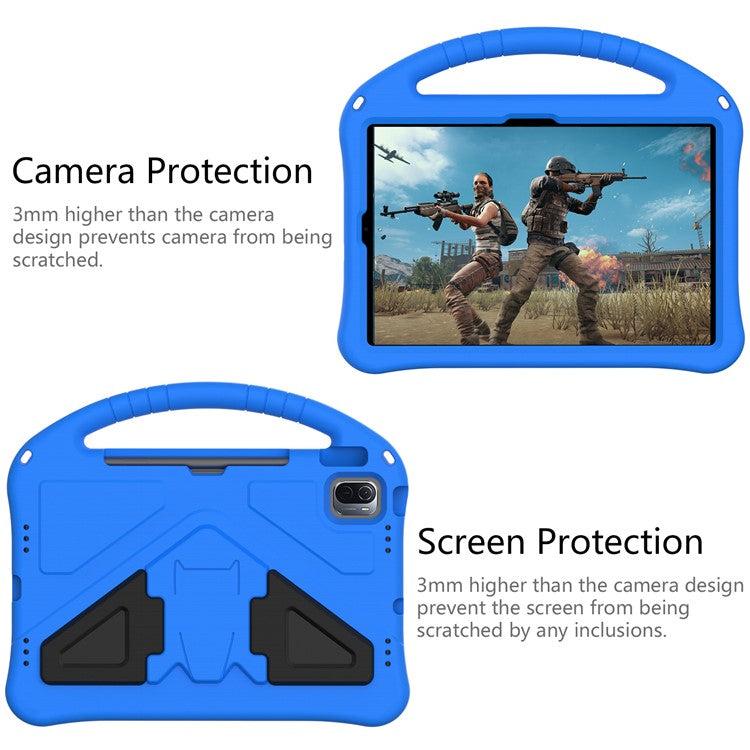 For Xiaomi Pad 6 / Pad 6 Pro / Huawei MatePad SE 11 Kids Tablet Case Handle Kickstand Rugged EVA Cover - Blue