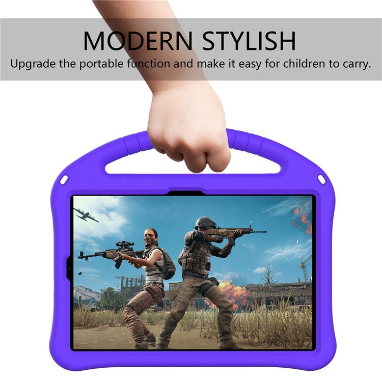 For Xiaomi Pad 6 / Pad 6 Pro / Huawei MatePad SE 11 Kids Tablet Case Handle Kickstand Rugged EVA Cover - Purple