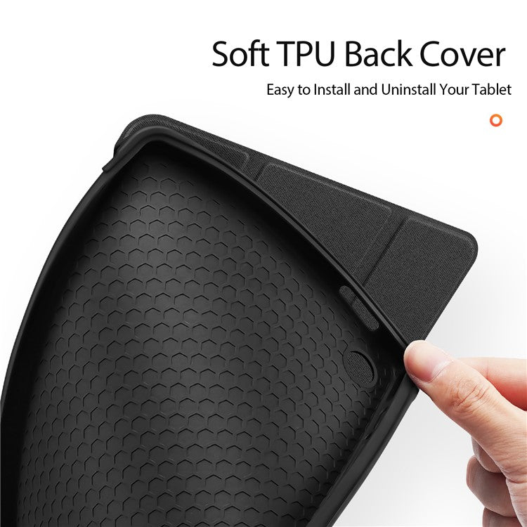 DUX DUCIS Domo Series for Samsung Galaxy Tab A9 Leather Business Case Tri-fold Stand Smart Tablet Cover - Black