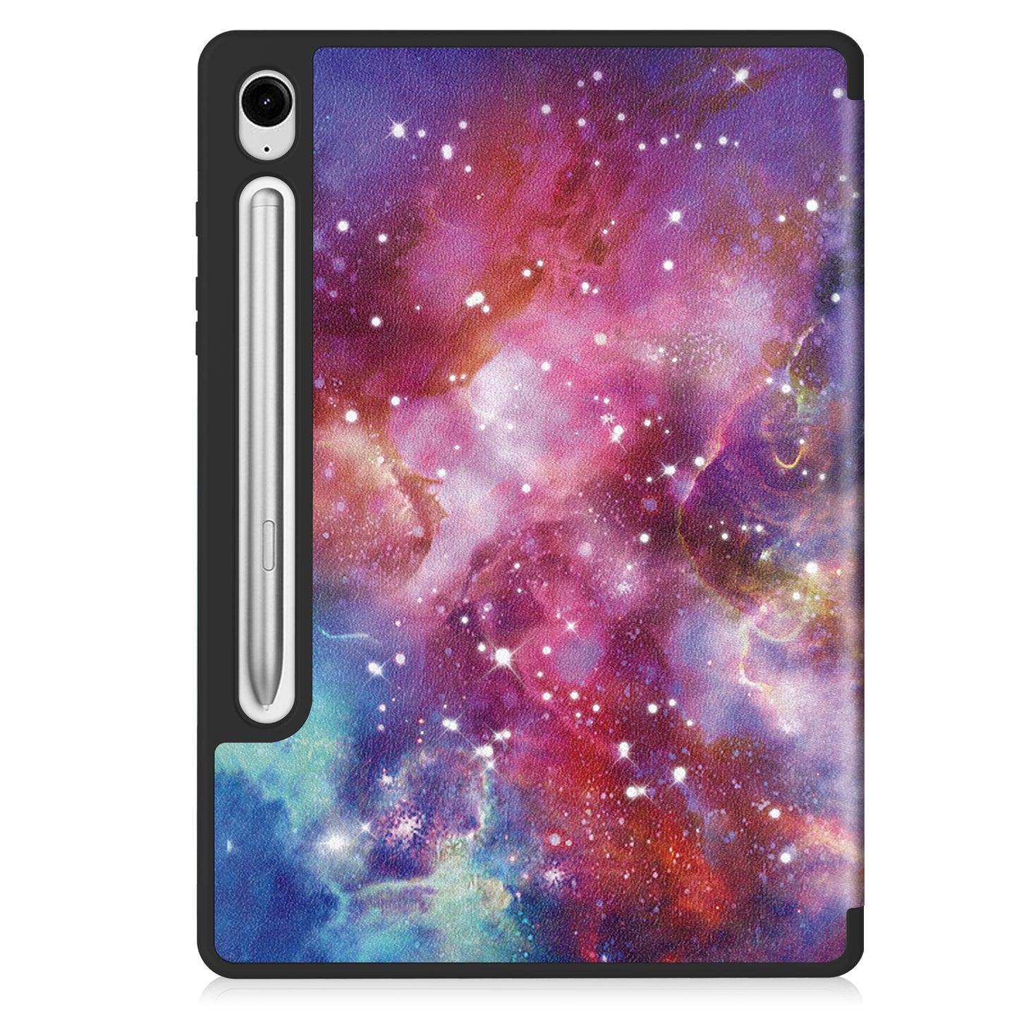 For Samsung Galaxy Tab S9 FE / Tab S9 Case Leather Pattern Printing Smart Tablet Cover with Pencil Holder - Galaxy