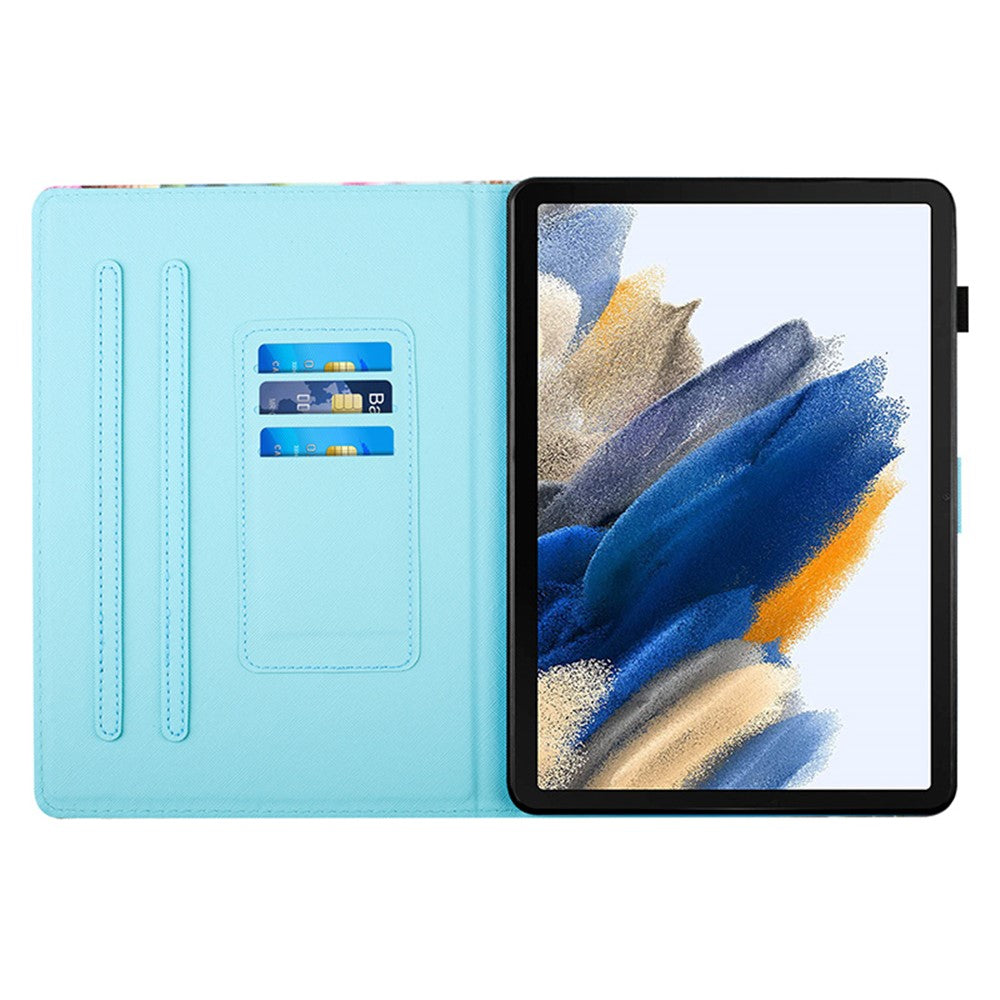 For Lenovo Tab M10 (Gen 3) Case Pattern Printed Card Holder PU Leather Tablet Cover - Sea Wave