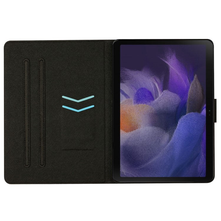For Samsung Galaxy Tab A9 Pattern Folio Case Smart PU Leather Tablet Cover - Grey