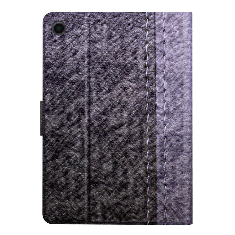 For Samsung Galaxy Tab A9 Pattern Folio Case Smart PU Leather Tablet Cover - Grey
