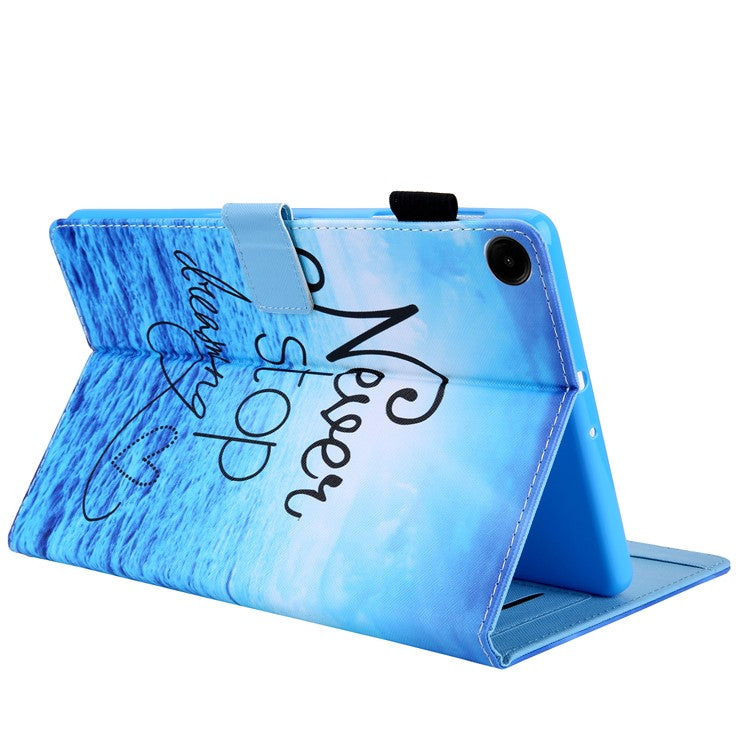 For Samsung Galaxy Tab A9 X110 / X115 Flip Stand Case PU Leather Pattern Tablet Cover - Never Stop Dreaming