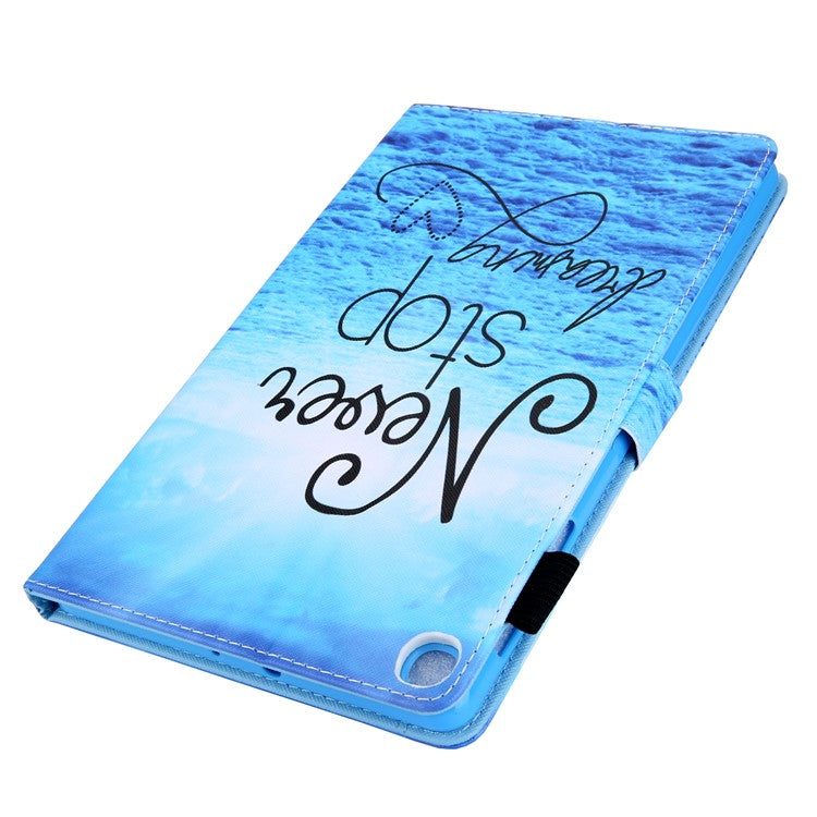 For Samsung Galaxy Tab A9 X110 / X115 Flip Stand Case PU Leather Pattern Tablet Cover - Never Stop Dreaming