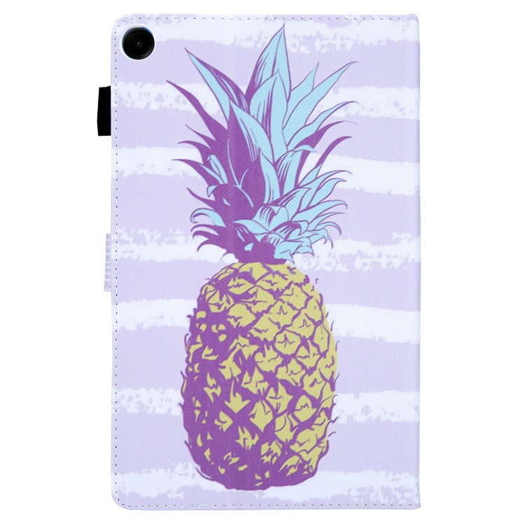 For Samsung Galaxy Tab A9+ X210 / X215 / X216B Leather Smart Case Pattern Flip Tablet Cover - Golden Pineapple