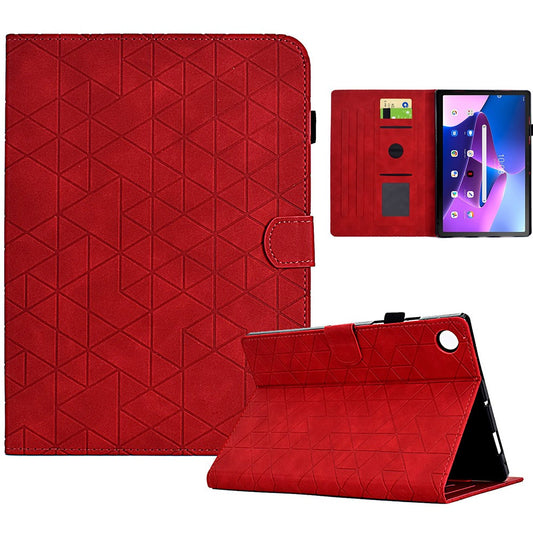 For Lenovo Tab M10 Plus (3rd Gen) Case Card Slots Tablet Leather Cover - Red