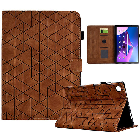 For Lenovo Tab M10 Plus (3rd Gen) Case Card Slots Tablet Leather Cover - Brown