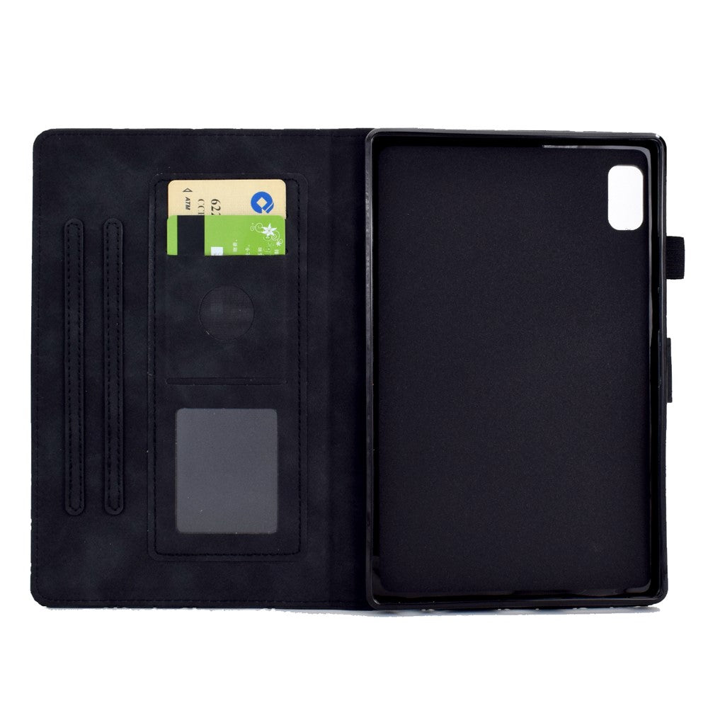 For Lenovo Tab M9 TB-310FU Case Rhombus Imprinted Stand Leather Tablet Cover - Black