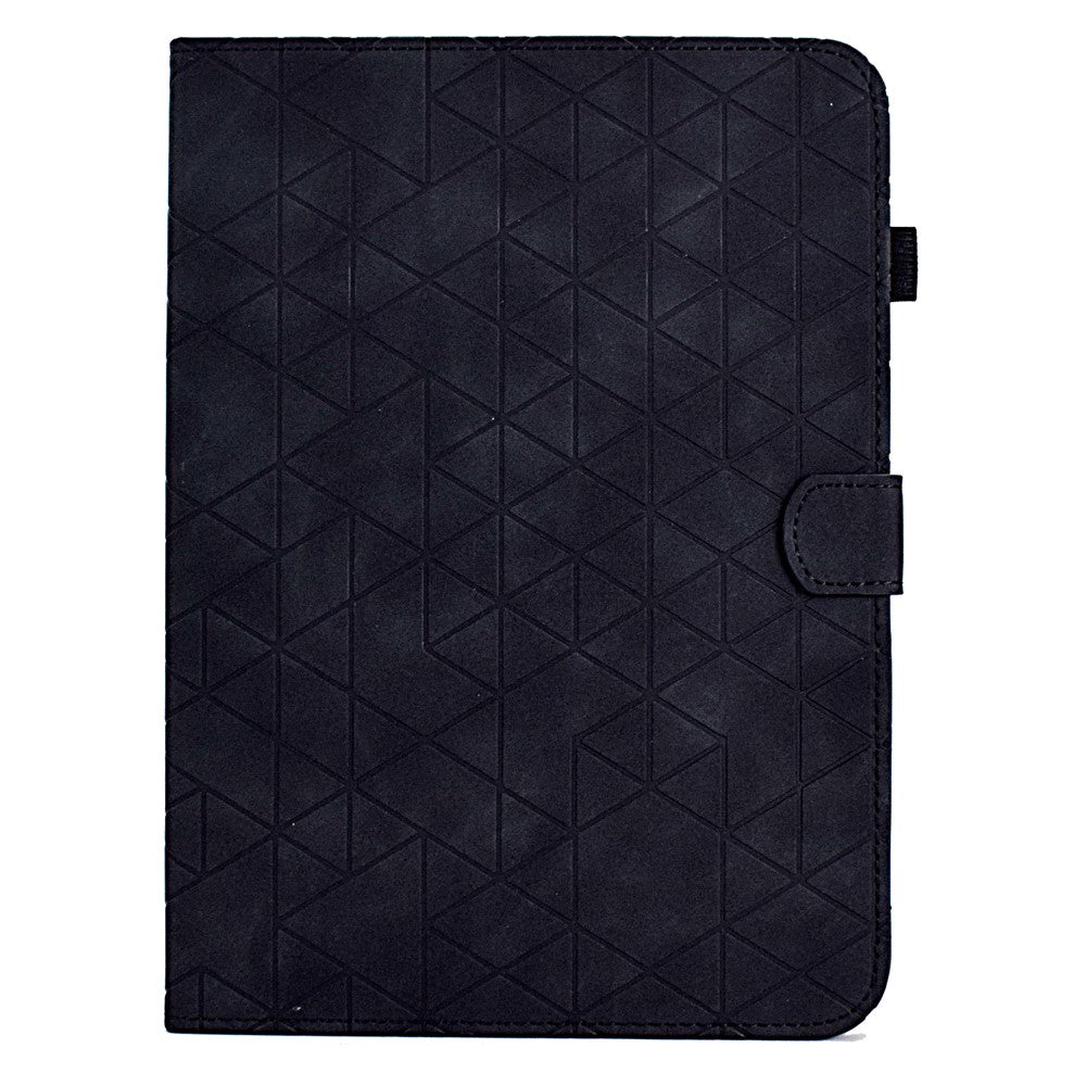For Lenovo Tab M9 TB-310FU Case Rhombus Imprinted Stand Leather Tablet Cover - Black