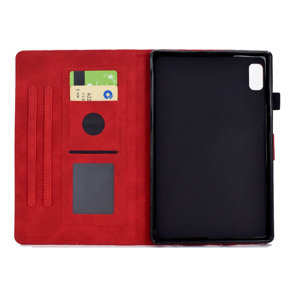 For Lenovo Tab M9 TB-310FU Case Rhombus Imprinted Stand Leather Tablet Cover - Red