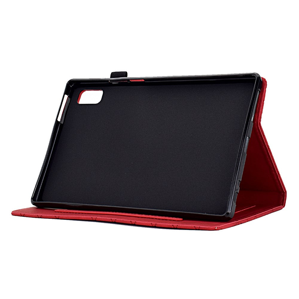 For Lenovo Tab M9 TB-310FU Case Rhombus Imprinted Stand Leather Tablet Cover - Red