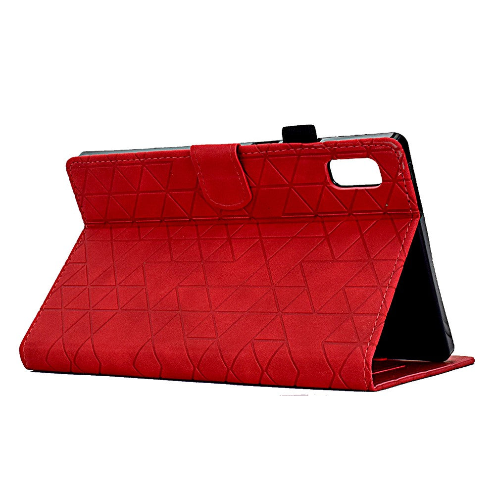 For Lenovo Tab M9 TB-310FU Case Rhombus Imprinted Stand Leather Tablet Cover - Red