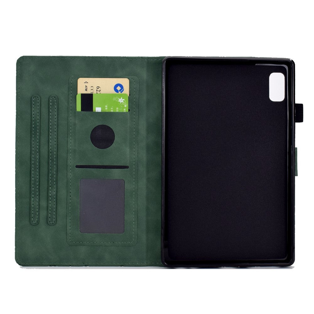 For Lenovo Tab M9 TB-310FU Case Rhombus Imprinted Stand Leather Tablet Cover - Green