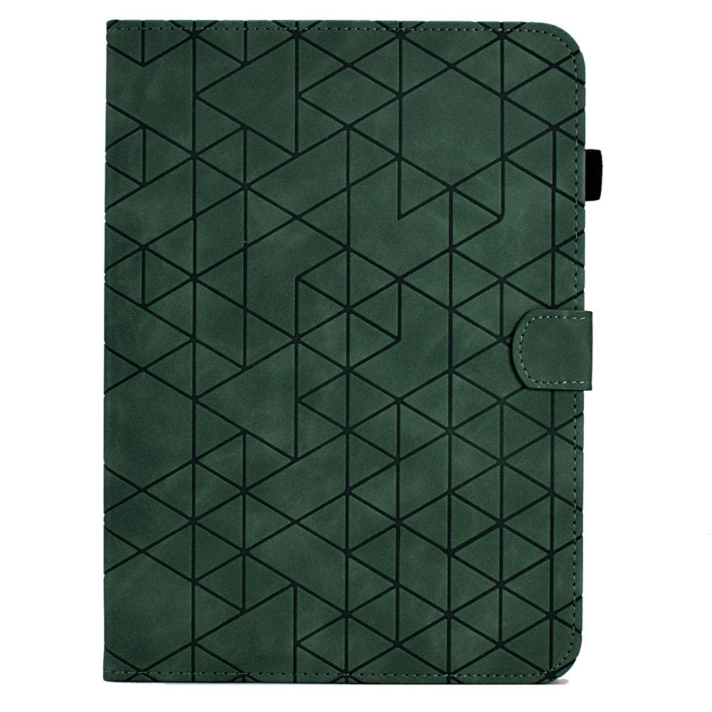 For Lenovo Tab M9 TB-310FU Case Rhombus Imprinted Stand Leather Tablet Cover - Green