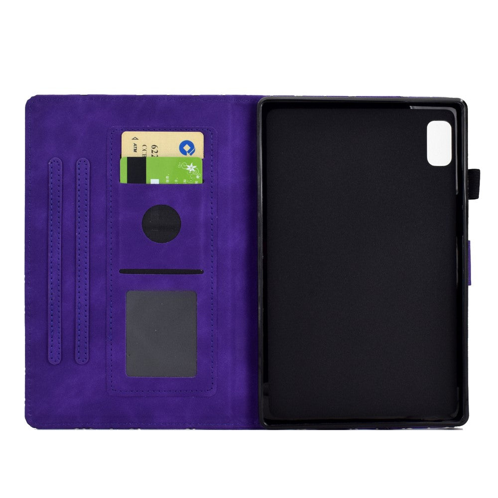 For Lenovo Tab M9 TB-310FU Case Rhombus Imprinted Stand Leather Tablet Cover - Purple