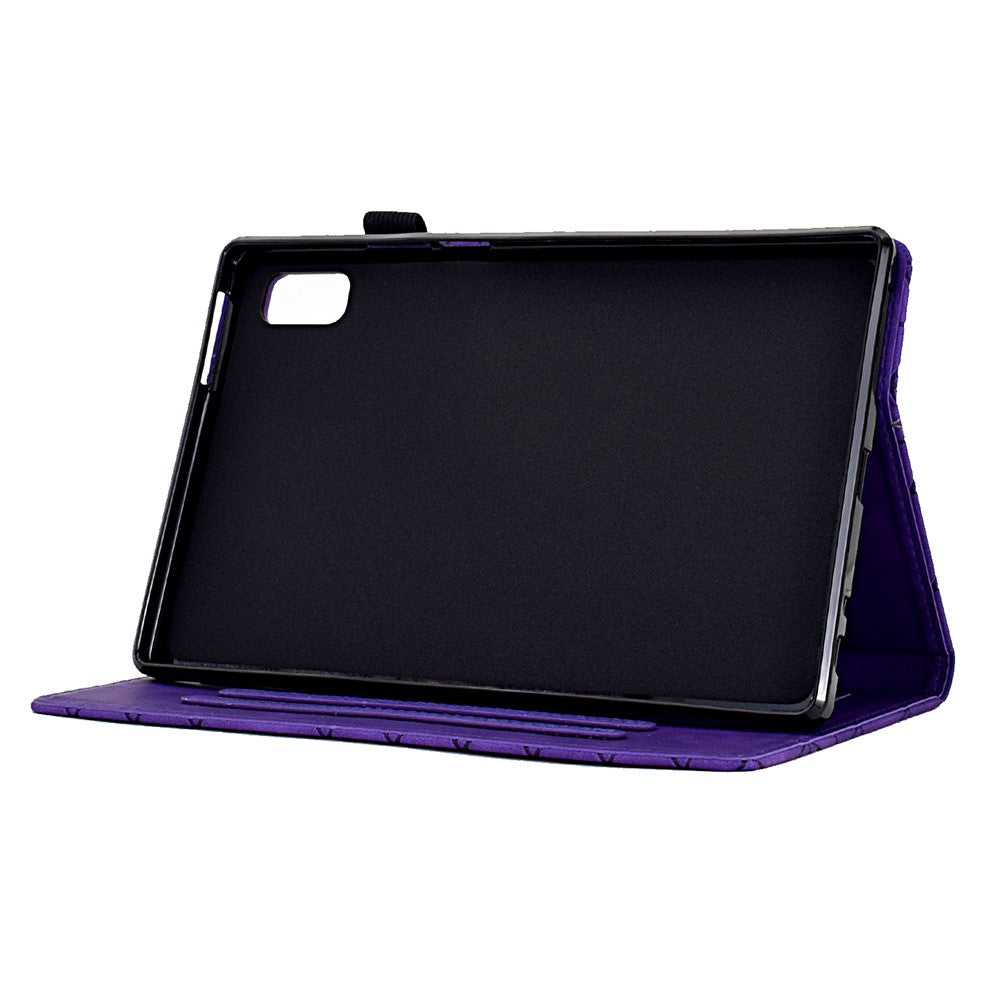 For Lenovo Tab M9 TB-310FU Case Rhombus Imprinted Stand Leather Tablet Cover - Purple