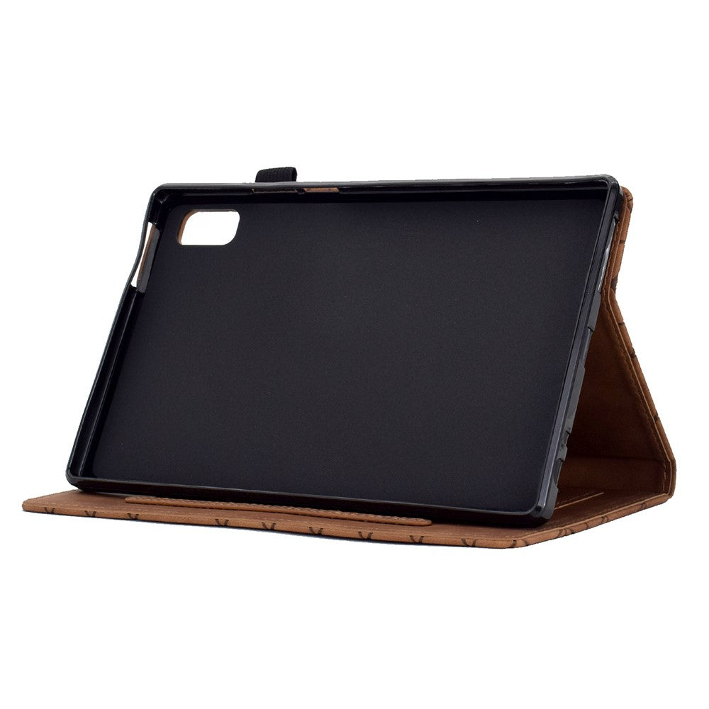 For Lenovo Tab M9 TB-310FU Case Rhombus Imprinted Stand Leather Tablet Cover - Brown