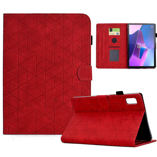 For Lenovo Tab P11 Gen 2 TB-350 Case PU Leather Card Slots Tablet Stand Cover - Red