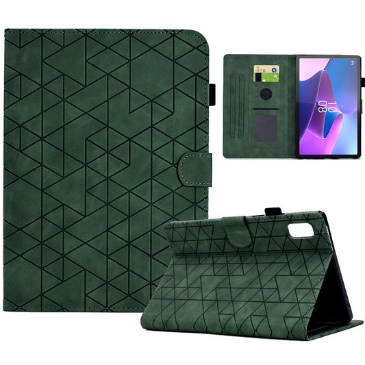 For Lenovo Tab P11 Gen 2 TB-350 Case PU Leather Card Slots Tablet Stand Cover - Green