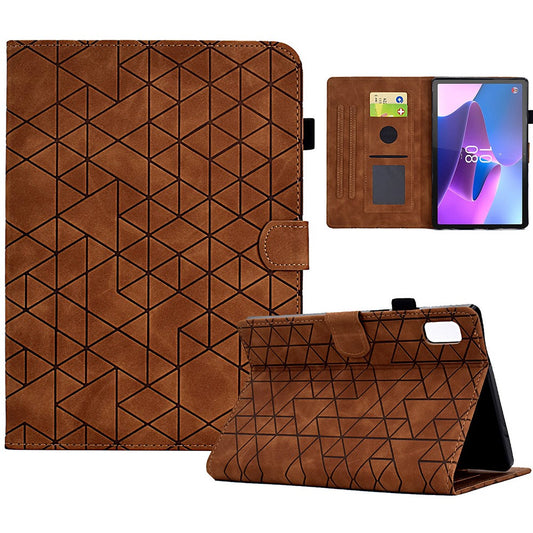 For Lenovo Tab P11 Gen 2 TB-350 Case PU Leather Card Slots Tablet Stand Cover - Brown