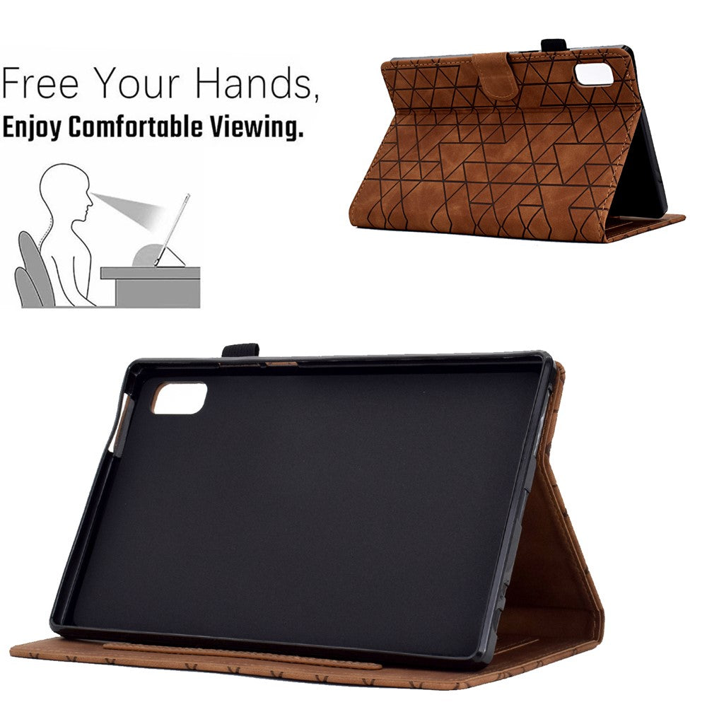 For Lenovo Tab P11 Gen 2 TB-350 Case PU Leather Card Slots Tablet Stand Cover - Brown