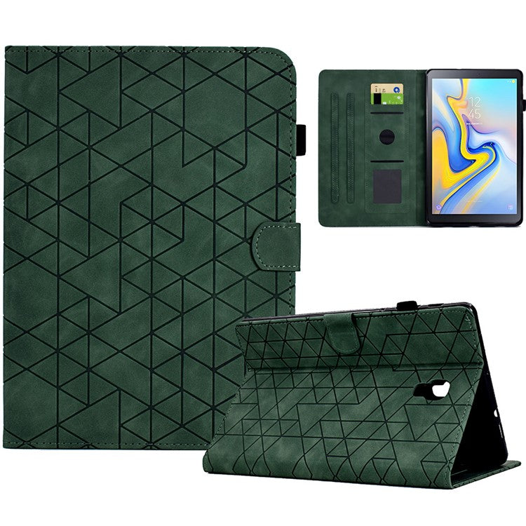 For Samsung Galaxy Tab A 10.5 (2018) T590 T595 PU Leather Case Card Slot Protective Tablet Cover - Green