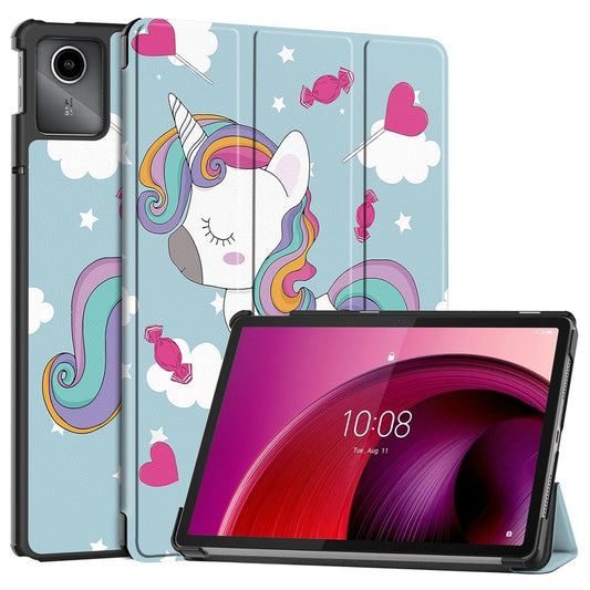 For Lenovo Tab M11 / Xiaoxin Pad 11 2024 Case Trifold Stand Pattern Printing Tablet Leather Cover - Horse