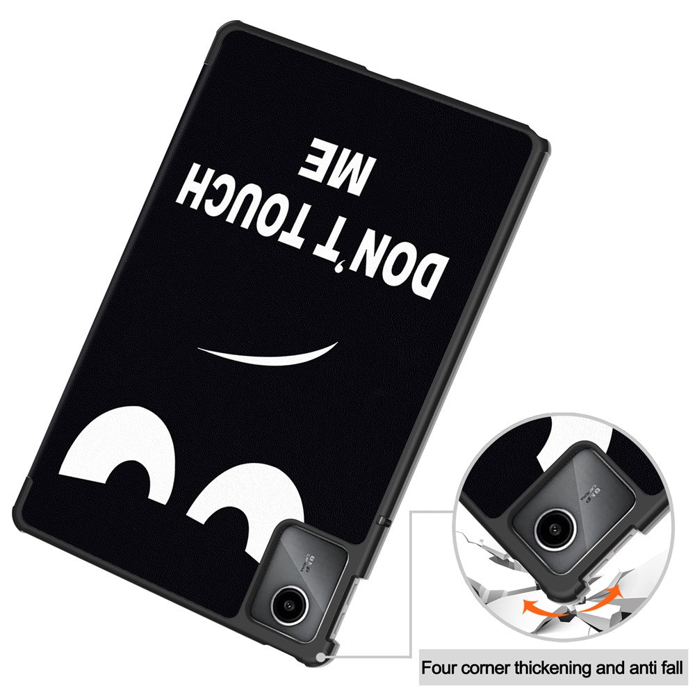 For Lenovo Tab M11 / Xiaoxin Pad 11 2024 Case Trifold Stand Pattern Printing Tablet Leather Cover - Don't Touch Me