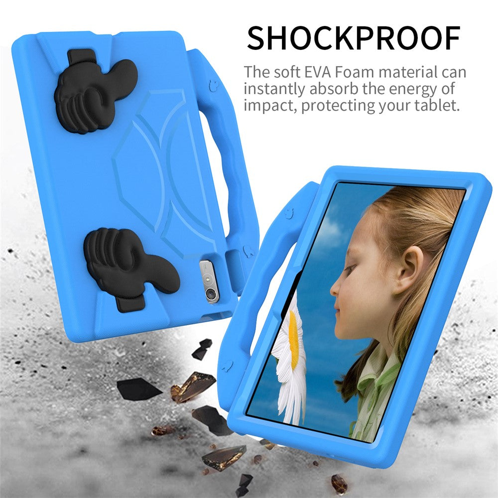 For Lenovo Tab P11 Pro Gen 2 EVA Case Thumbs Up Integrated Kickstand Tablet Cover - Blue