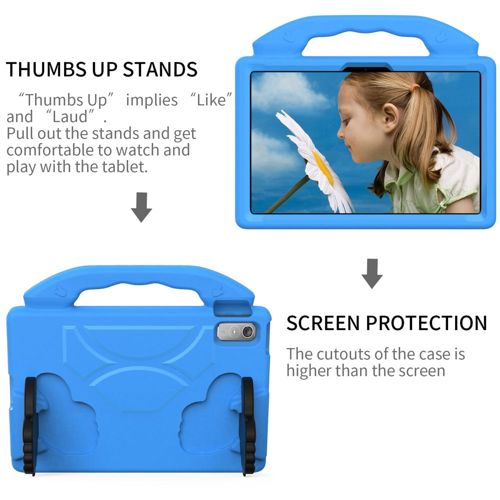 For Lenovo Tab P11 Pro Gen 2 EVA Case Thumbs Up Integrated Kickstand Tablet Cover - Blue