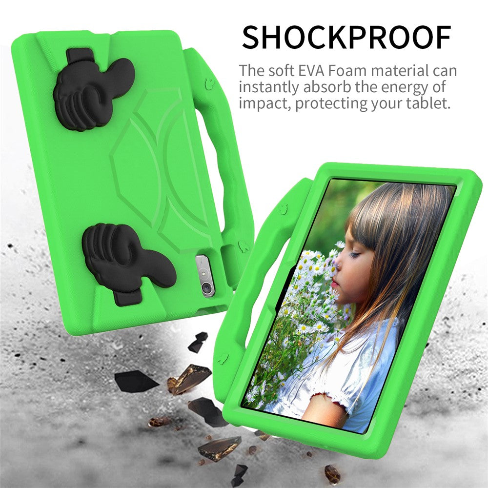 For Lenovo Tab P11 Pro Gen 2 EVA Case Thumbs Up Integrated Kickstand Tablet Cover - Green
