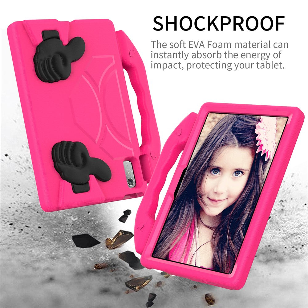 For Lenovo Tab P11 Pro Gen 2 EVA Case Thumbs Up Integrated Kickstand Tablet Cover - Rose