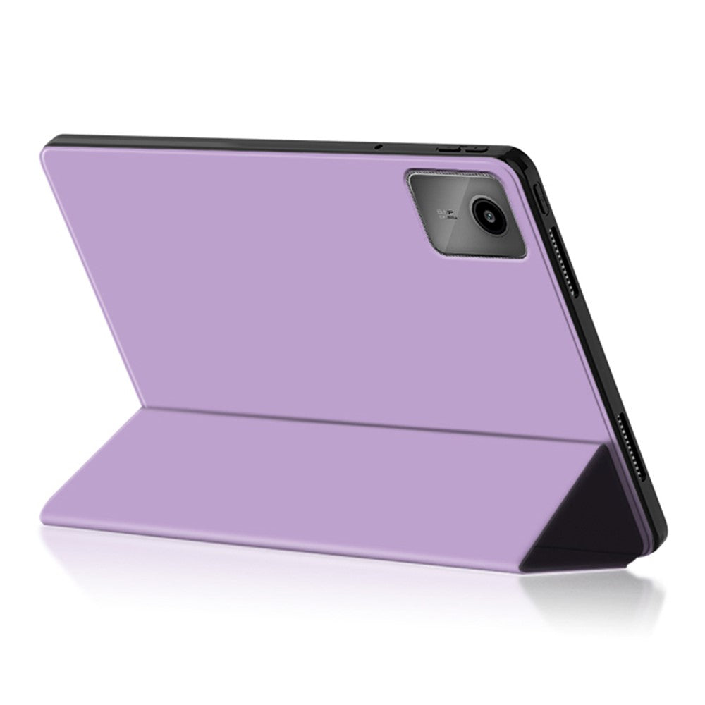 For Lenovo Tab M11 / Xiaoxin Pad 11 2024 Case PU Leather+TPU Anti-scratch Trifold Stand Tablet Cover  - Purple