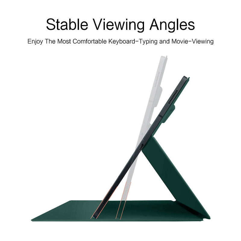 For Samsung Galaxy Tab S9 FE Tablet Case Magnetic PU Leather Stand Cover - Green