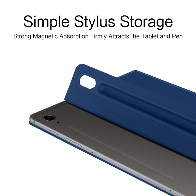 For Samsung Galaxy Tab S9 FE Tablet Case Magnetic PU Leather Stand Cover - Blue