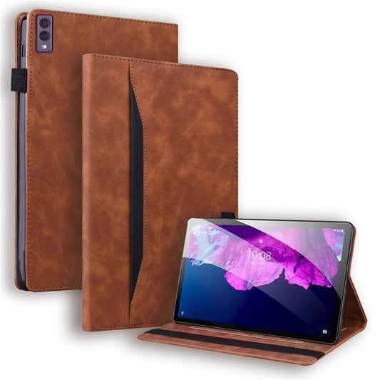 For Lenovo Tab M10 5G Case Full Protection PU Leather Tablet Cover with Wallet Stand - Brown