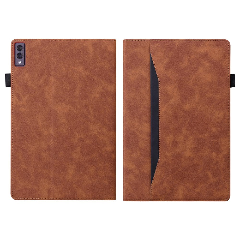 For Lenovo Tab M10 5G Case Full Protection PU Leather Tablet Cover with Wallet Stand - Brown