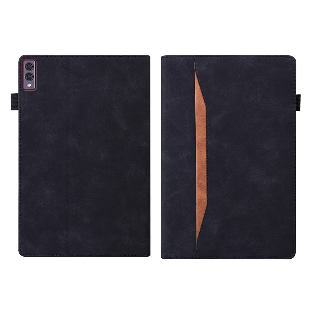 For Lenovo Tab M10 5G Case Full Protection PU Leather Tablet Cover with Wallet Stand - Black