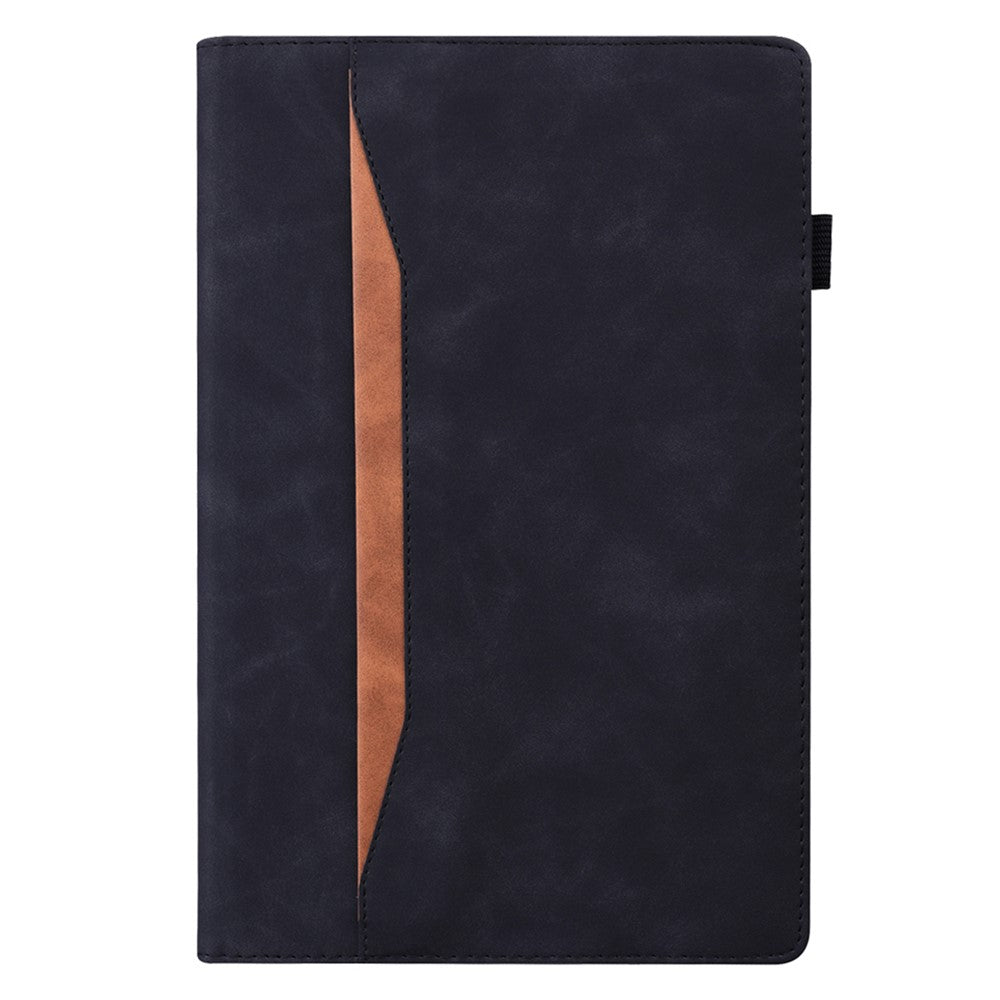 For Lenovo Tab M10 5G Case Full Protection PU Leather Tablet Cover with Wallet Stand - Black