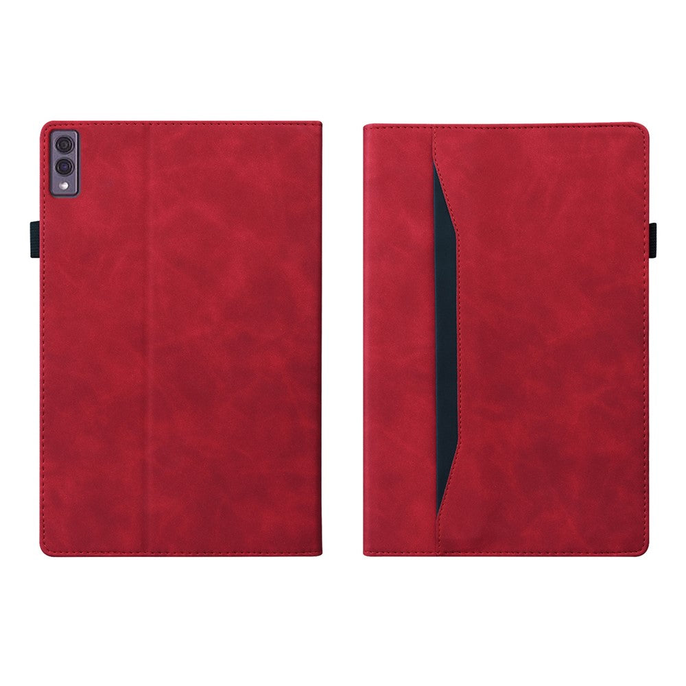 For Lenovo Tab M10 5G Case Full Protection PU Leather Tablet Cover with Wallet Stand - Red