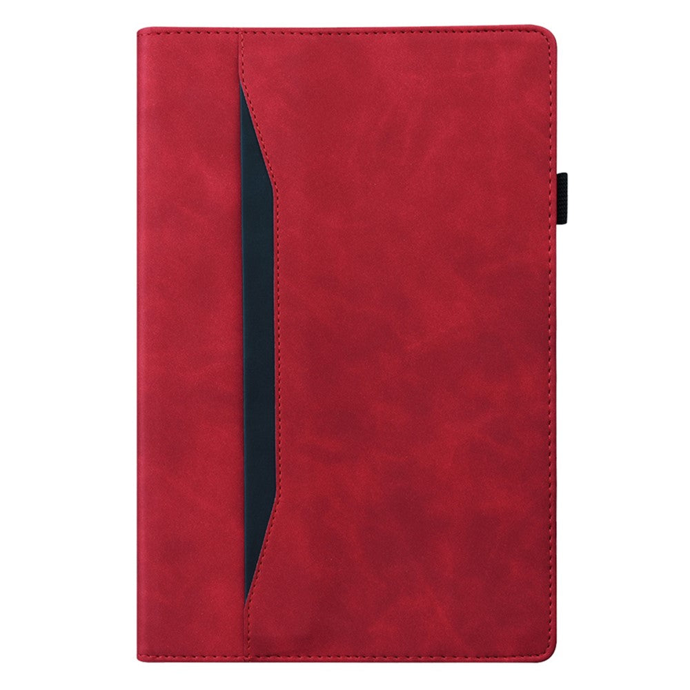 For Lenovo Tab M10 5G Case Full Protection PU Leather Tablet Cover with Wallet Stand - Red